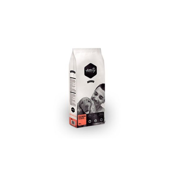 Amity premium salmon and rice psie granuly.