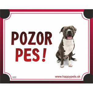 Tabuľka "POZOR PES" - amer. pitbull