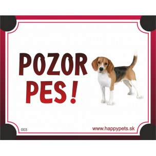 Tabuľka "POZOR PES" - beagle