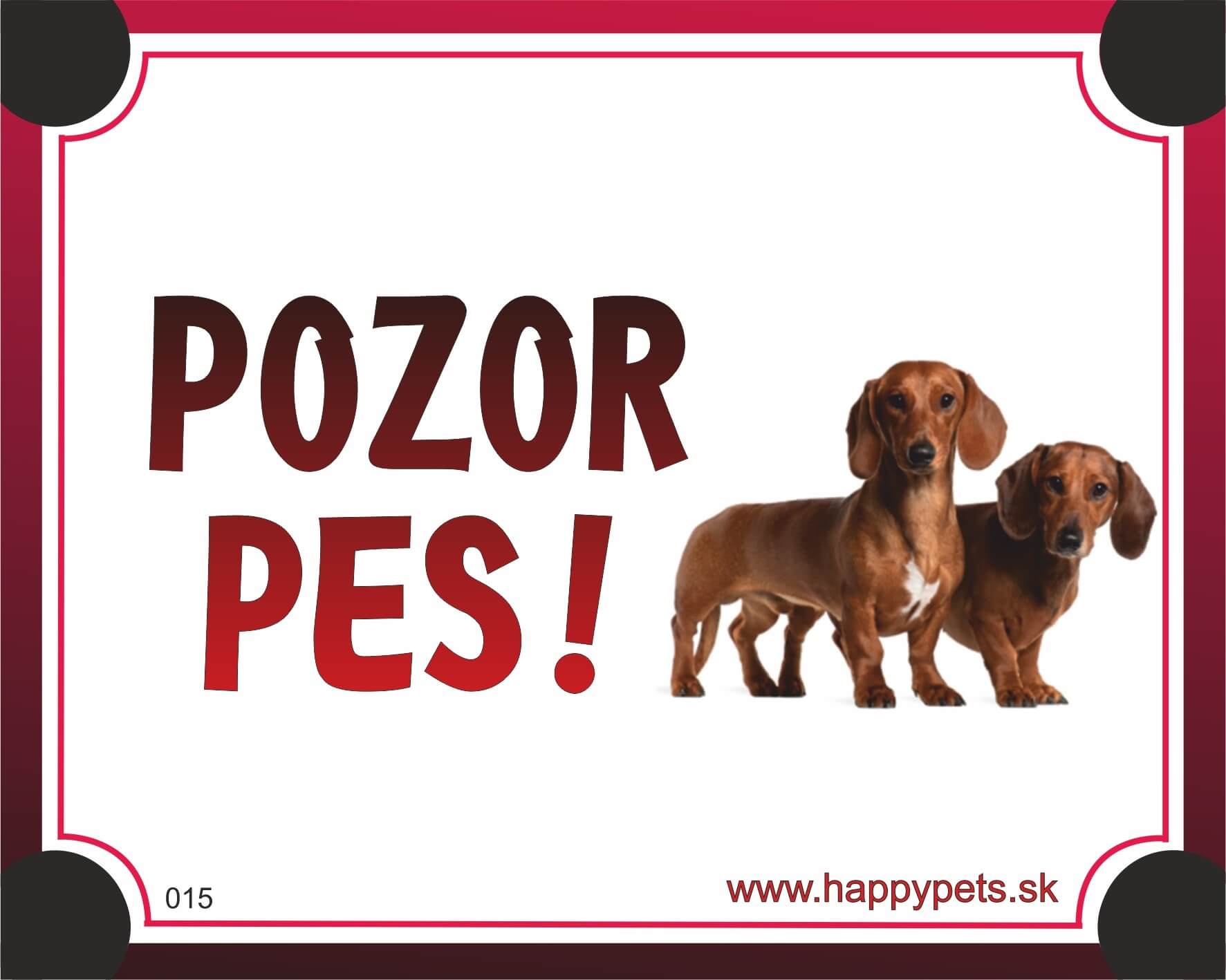 Tabuľka POZOR PES - jazvečík