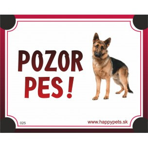 Tabuľka "POZOR PES" - nemecký ovčiak