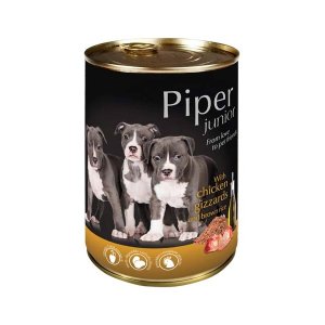 Piper junior konzerva s kuracími žalúdkami a hnedou ryžou 400g.