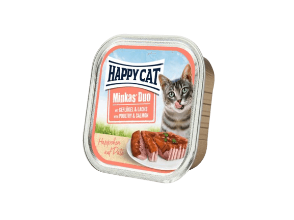 HAPPY CAT DUO MENU GEFLUGEL&LACHS 100G HYDINA+LOSOS