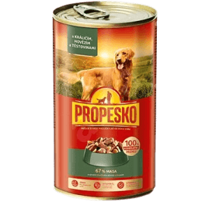 PROPESKO kúsky pes králik + hovädzie + cestoviny 1240 g